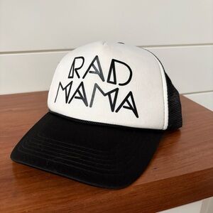 Rad Mama Black White Trucker Adjustable Snapback Mesh Baseball Hat Cap